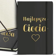 Notesy i bloczki - NOTES Czarny A5 GOLD Złocenie NAJLEPSZA CIOCIA Wz - miniaturka - grafika 1