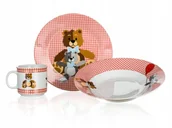 Zestawy naczyń dla dzieci - Banquet 3-częściowy zestaw dziecięcy Niedźwiadki, czerwony - miniaturka - grafika 1