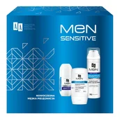 Kosmetyki do golenia - AA Men Sensitive zestaw balsam po goleniu 100ml + pianka do golenia 250ml + antyperspirant w kulce 50ml - miniaturka - grafika 1