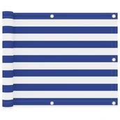 Parawany - vidaXL Parawan balkonowy, biało-niebieski, 75x400 cm, tkanina Oxford vidaXL - miniaturka - grafika 1