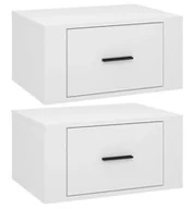 Szafki nocne - Komplet dwóch wiszących szafek nocnych biały połysk C5-F83 - miniaturka - grafika 1