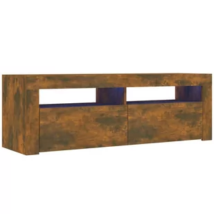 Lumarko Szafka pod TV z oświetleniem LED, przydymiony dąb, 120x35x40 cm - Szafki RTV - miniaturka - grafika 3