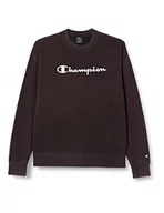Bluzy męskie - Champion Męska bluza z okrągłym dekoltem z logo Legacy Old School, czarna, M - miniaturka - grafika 1