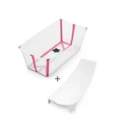 Wanienki dla dzieci - STOKKE składana wanienka Flexi Bath Bundle TRANSPARENT PINK - miniaturka - grafika 1