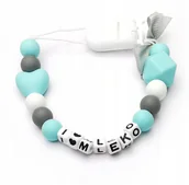 Akcesoria do smoczków - Silikonowa zawieszka I LOVE MLEKO niego chrzest - miniaturka - grafika 1