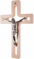 Ikony i obrazy sakralne - Drewniany krzyż wiszący z pasyjką 25 cm - miniaturka - grafika 1