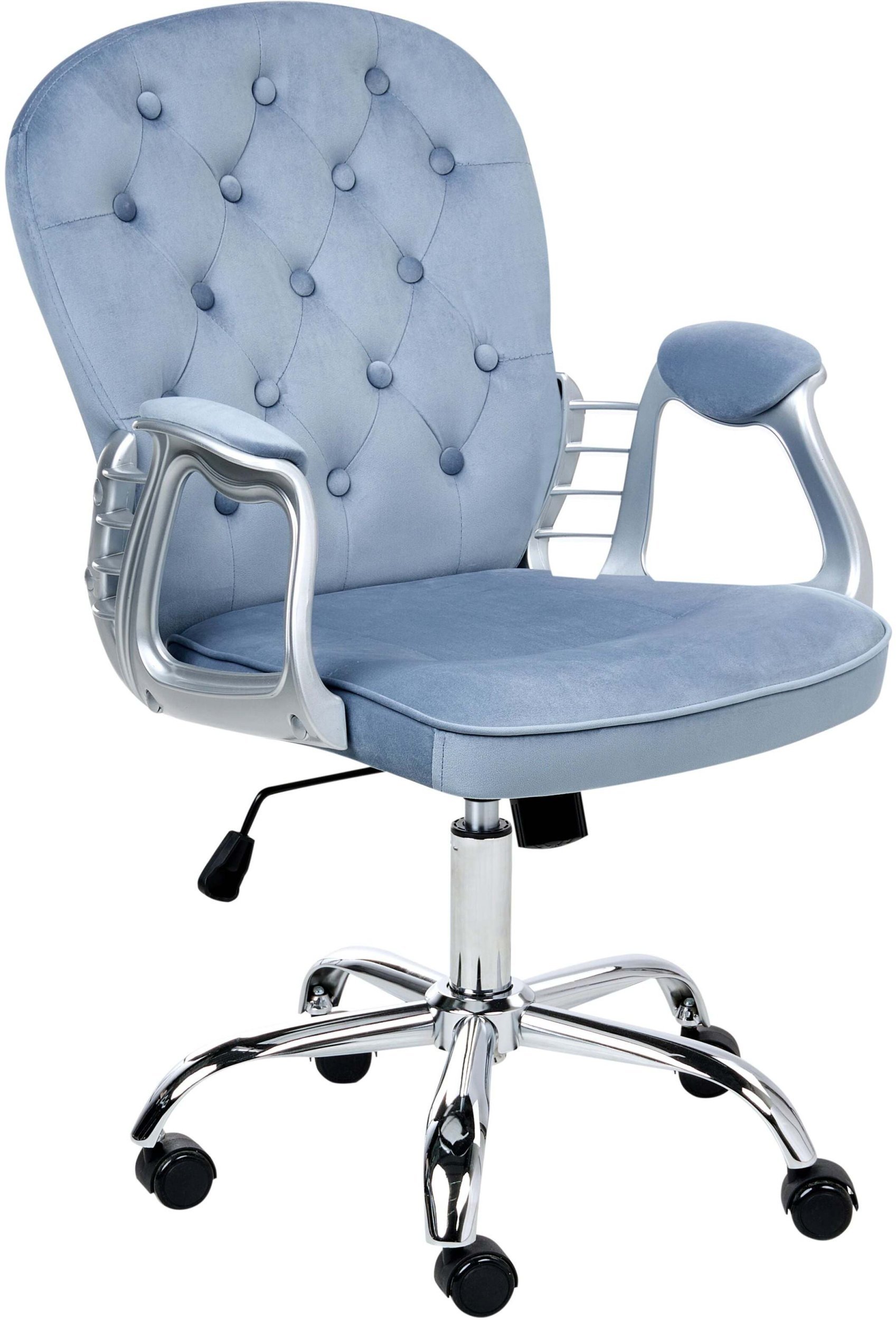 Beliani Krzesło biurowe Obrotowy PRINCESS Welur Błękitny