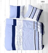 Pościel - Komplet pościeli kora premium 100% bawełny 200x220cm błękitno-granatowy - miniaturka - grafika 1