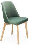 Krzesła - Zielone aksamitne krzesło drewniane dąb artisan C8-P72 - miniaturka - grafika 1