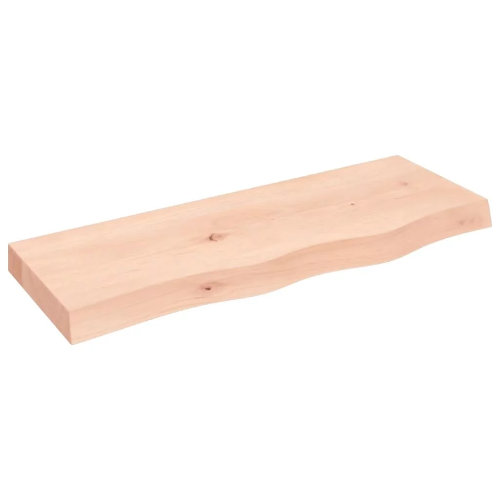 Półka, 80x30x6 cm, surowe lite drewno dębowe