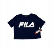 Bluzki damskie - Granatowa bluzka damska krótki rękaw FILA XL - miniaturka - grafika 1