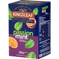 Herbata - Kingsleaf PASSION MINT herbata owocowa MARAKUJA LUKRECJA STEWIA MIĘTA napar bez kofeiny saszetki - 20 x 1,8 g - miniaturka - grafika 1