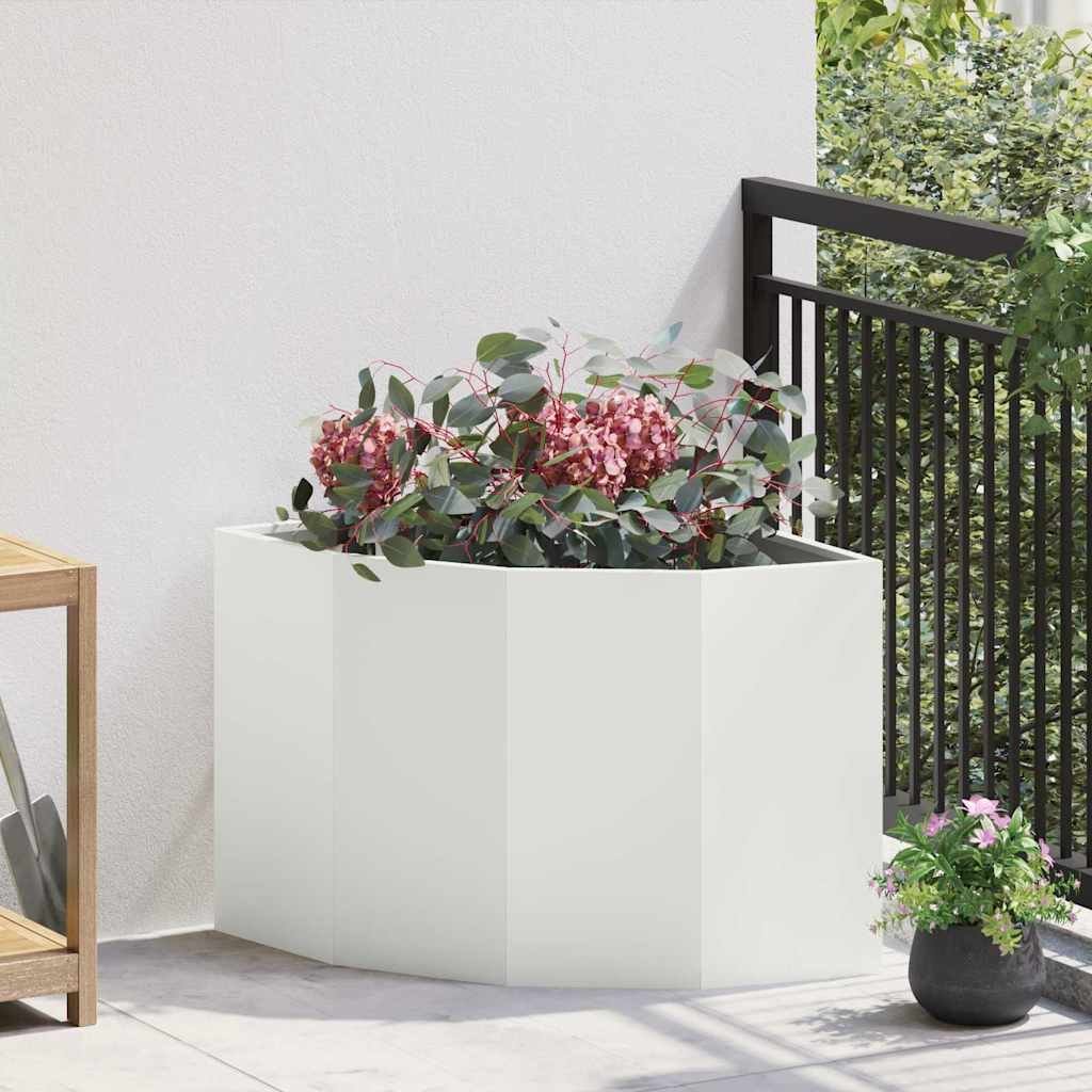 vidaXL Doniczka Różnorożna Biały 60 x 60 x 50 cm Stal