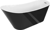 Wanny - Mexen Alta wanna wolnostojąca 170 x 75 cm, biała/czarna, przelew chrom - 52141707575-01 - miniaturka - grafika 1