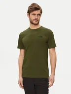 Koszulki męskie - The North Face T-Shirt Simple Dome NF0A87NG Zielony Regular Fit - miniaturka - grafika 1