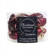 Bombki - Bombki choinkowe bordowe gwiazdki zestaw 12 szt. - miniaturka - grafika 1