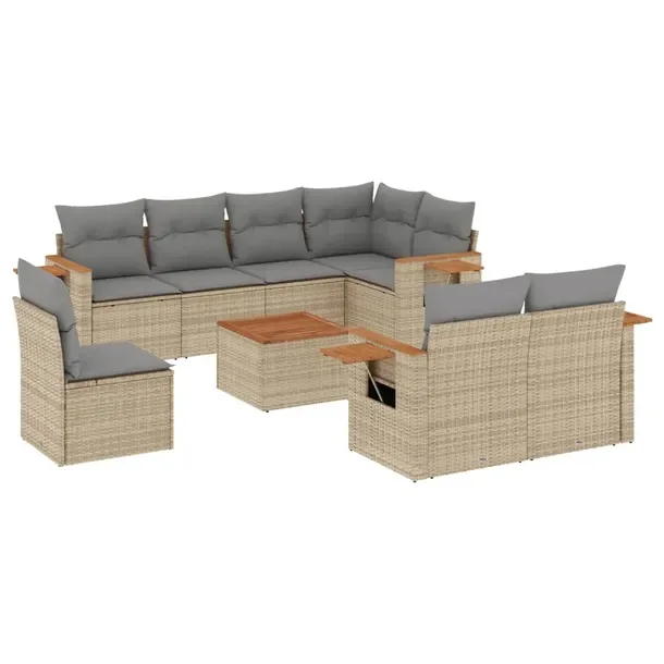 Zestaw mebli ogrodowych modułowych beżowy rattan PE 62 x 62 x 69 cm