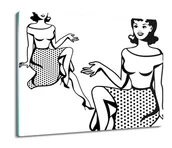 Deski do krojenia - osłona płyty kuchennej Kobieta retro kropki 60x52, ArtprintCave - miniaturka - grafika 1