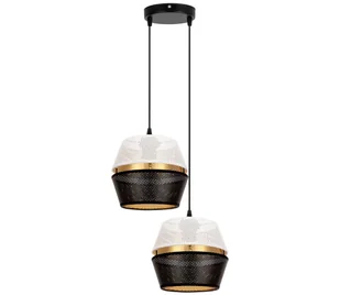 Żyrandol na lince PARIS 2xE27/60W/230V biały/czarny/złoty - Lampy sufitowe - miniaturka - grafika 1