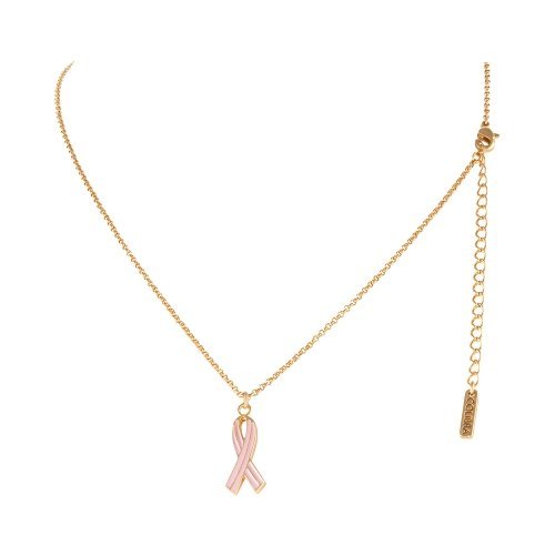 Naszyjnik różowa wstążka – symbol walki z rakiem piersi (C25/JES/28AU)