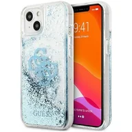 Etui i futerały do telefonów - Guess Etui 4G Big Liquid Glitter do Apple iPhone 13 mini Niebieski | GUHCP13SLG4GBL - miniaturka - grafika 1