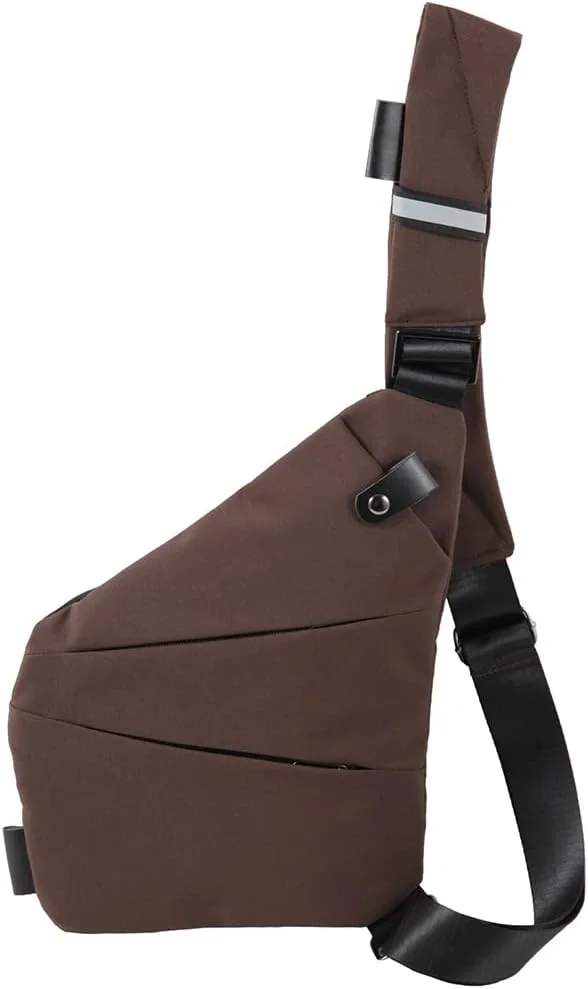 Torba crossbody antykradzieżowa na ramię brązowa unisex