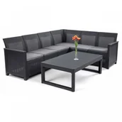 Meble ogrodowe - Allibert Narożnik elodie 6s corn lyon : kolor - grafit/szary BK-011034 - miniaturka - grafika 1