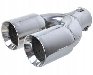 Końcówka Tłumika Wydechu Podwójna Stal Nierdzewna Chrom Dyfuzor 2x 73mm - Akcesoria tuningowe - miniaturka - grafika 1