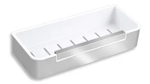 Novaservis Titania Yacore - Półka prysznicowa ze ściągaczką do narożnika prysznicowego, kolor biały/stal nierdzewna 65577,4 - Półki łazienkowe - miniaturka - grafika 1