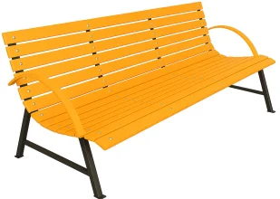 Elior Pomarańczowa ławka ogrodowa z podłokietnikami 140 cm - Alexis - Ławki ogrodowe - miniaturka - grafika 1