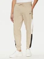 Spodnie sportowe męskie - BOSS Spodnie dresowe Iconic 50535786 Beżowy Regular Fit - miniaturka - grafika 1