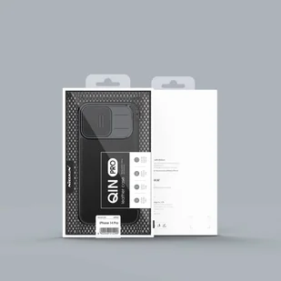 Nillkin Qin Cloth Pro Case etui do iPhone 14 Pro osłona na aparat kabura pokrowiec obudowa z klapką niebieski - Etui i futerały do telefonów - miniaturka - grafika 5