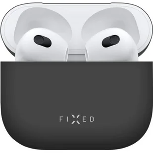 Apple Etui Pokrowiec FIXED Silky pro Airpods 3 2021 FIXSIL-816-BK) - Akcesoria do słuchawek - miniaturka - grafika 1