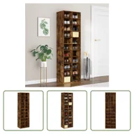 Szafki na buty - The Living Store Stojak na buty dąb wędzony 54x34x183 cm Materiał drewnopochodny - miniaturka - grafika 1