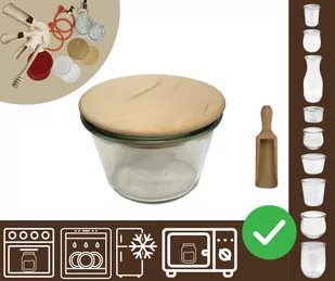 Słoiki WECK / drewniane wieko, miarka słoik 370ml MOLD / Wamar-Sosenka - Pojemniki kuchenne - miniaturka - grafika 1