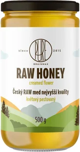 BrainMax Pure RAW kremowany miód kwiatowy, 500 g - Cukier i słodziki - miniaturka - grafika 1