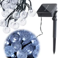 Lampy ogrodowe - Artemis Lampki Solarne do Ogrodu Girlanda na Balkon Kulki 7m 50 LED Zimny Biały - miniaturka - grafika 1