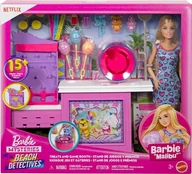Lalki dla dziewczynek - Zestaw do zabawy Barbie Mysteries Beach Detectives Treats And Game Booth JFV67 (0194735306299) - miniaturka - grafika 1