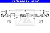 Przewody hamulcowe - ATE Przewód hamulcowy giętki ATE 24-5289-0425-3 2K3611775K 24-5289-0425-3 - miniaturka - grafika 1