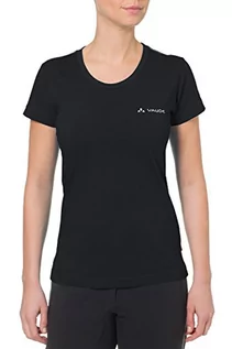Koszulki i topy damskie - Vaude damski T-Shirt Brand, czarny, XXS 050960100340_010_34 - grafika 1