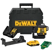 Poziomice laserowe - DeWalt DCLE34031D1-QW akumulatorowy laser krzyżowy 18V 1x2,0Ah Li-Ion 3x360° z zieloną wiązką lasera w walizce - miniaturka - grafika 1