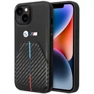 Etui i futerały do telefonów - Etui BMW BMHCP14S22NSTB iPhone 14 6.1" czarny/black Stamped Tricolor Stripe - miniaturka - grafika 1