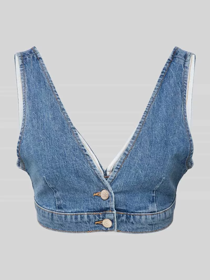 Biustonosz typu bralette jeansowy z listwą guzikową model ‘REESE’