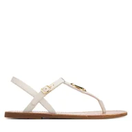 Sandały damskie - Sandały Tommy Hilfiger Leather Thong Sandal FW0FW09127 Biały - miniaturka - grafika 1