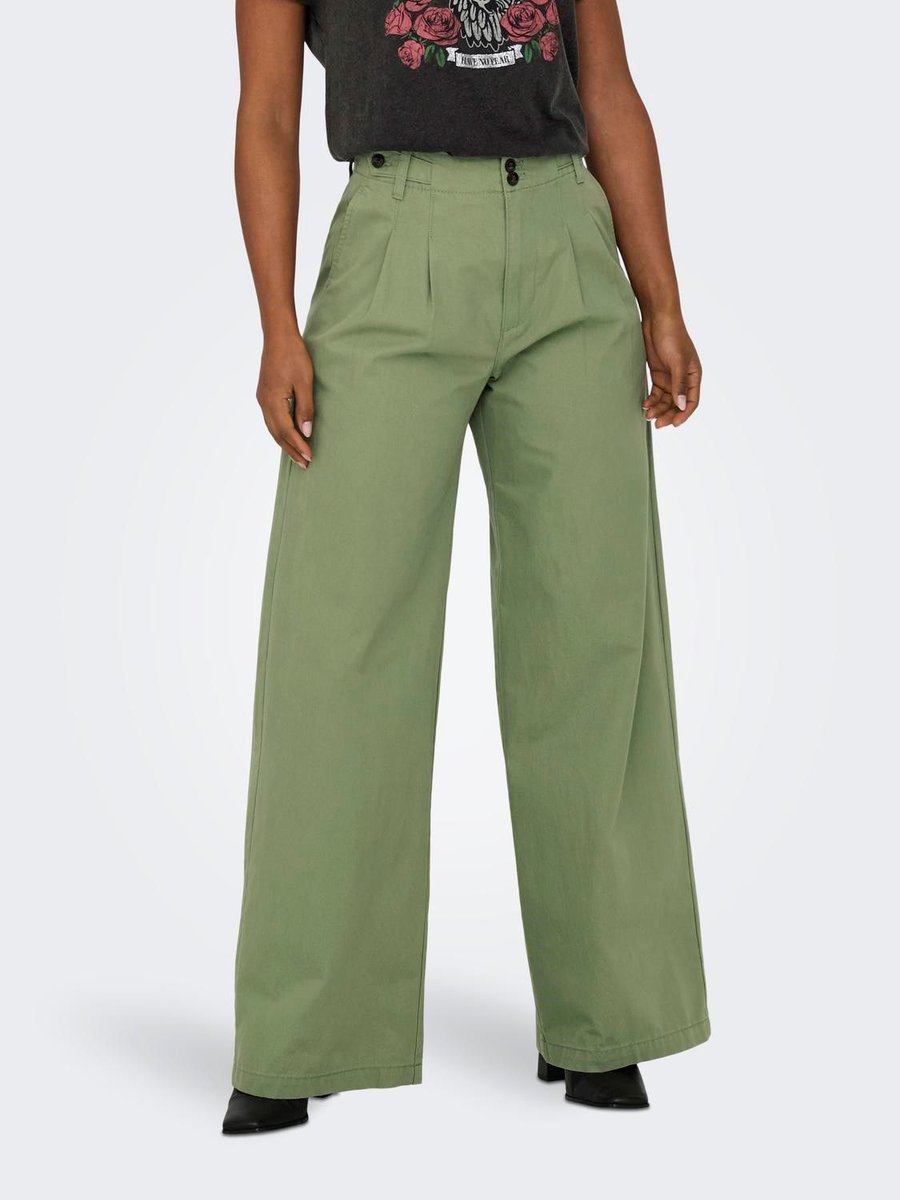 pantaloni donna only 15311375ettie wide pant oil green