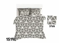 Pościel - Extrapościel Pościel bawełniana 200x220 1519E szara biała geometryczna 376N - miniaturka - grafika 1