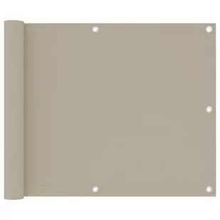 vidaXL Parawan balkonowy, beżowy, 75x300 cm, tkanina Oxford vidaXL - Parawany - miniaturka - grafika 1
