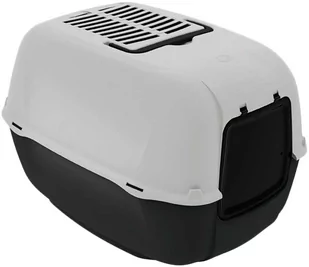 Ferplast Prima kuweta dla kota, biało-czarna - Dł. x szer. x wys.: 52,5 x 39,5 x 38 cm - Kuwety dla kotów - miniaturka - grafika 1