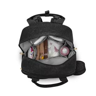 Feelo Mom Backpack Black plecak dla mamy z matą do przewijania do wózka czarny - Torby i organizery dla mam - miniaturka - grafika 4