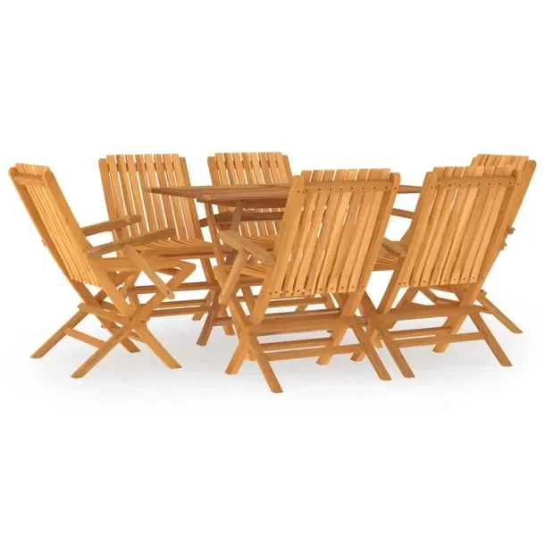 Zestaw mebli ogrodowych z litego drewna tekowego, stół 120x70x75 cm, 6 kr